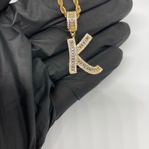 18k Gold Letter K Initial Pendant Necklace